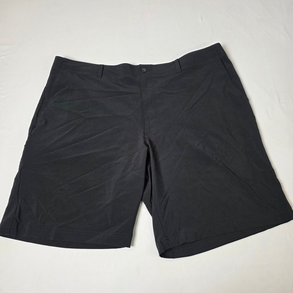 PGA Tour Golf Shorts Mens 42 Black Stretch Performance Flat Front Stretch SA4040